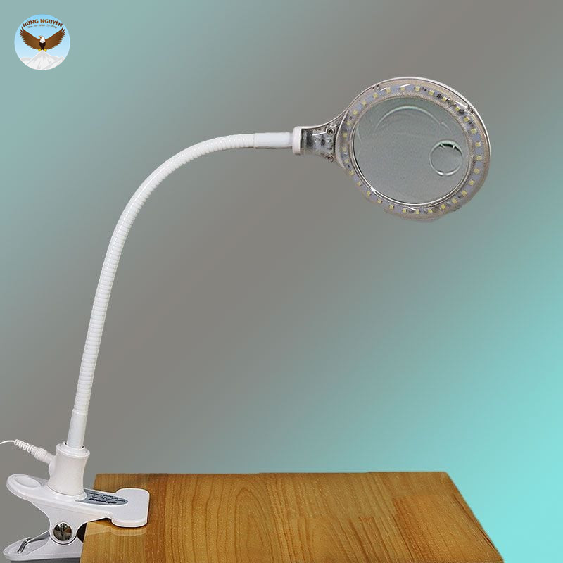 Kính lúp kẹp bàn Akeiyo L-430 LED (5X & 12X)